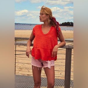 Free people orange v neck